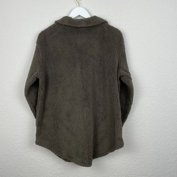 Koolaburra Ugg Jacket Womens Small Green Fleece Button Front Layer Shacket NWOT - Picture 3 of 11